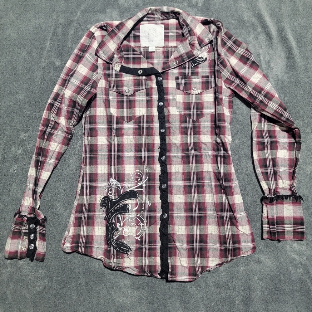 Western plaid dress shirt